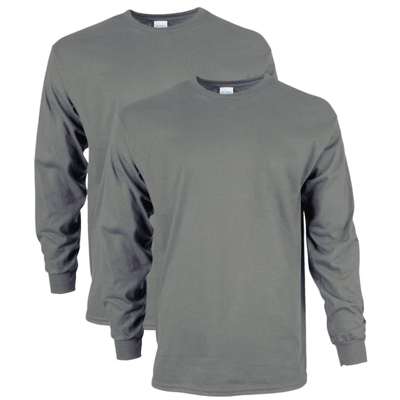 Gildan Mens Ultra Cotton Long Sleeve T-Shirt
, 2XL, Charcoal (Pack of 2) 2 Charcoal