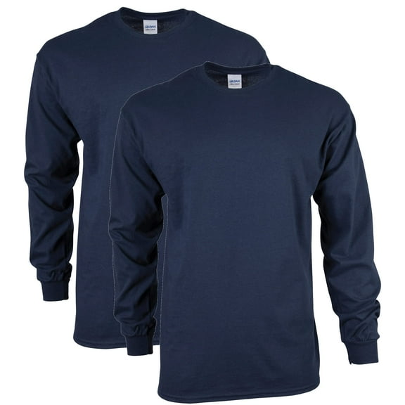 Gildan Mens Ultra Cotton Long Sleeve T-Shirt

, 2XL, Navy (Pack of 2) 2 Navy