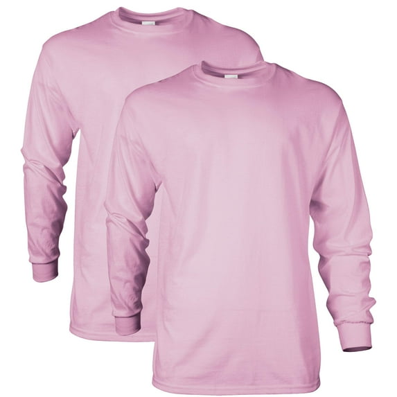 Gildan Mens Ultra Cotton Long Sleeve T-Shirt
, 3XL, Light Pink (Pack of 2) 2 Light Pink
