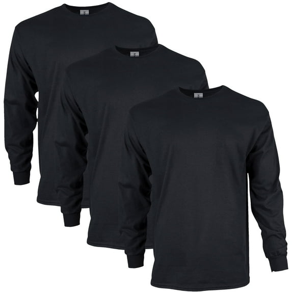 Gildan Mens Ultra Cotton Long Sleeve T-Shirt
, 5XL, Black (Pack of 3) 3 Black