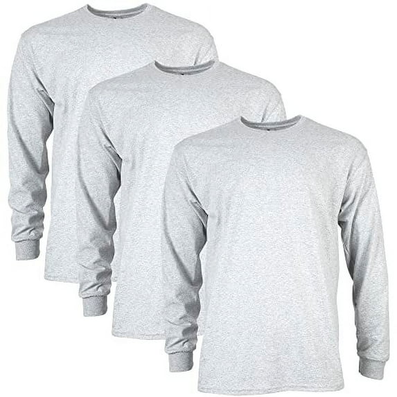 Gildan Mens Ultra Cotton Long Sleeve T-Shirt
, L, Ash (Pack of 3) 3 Ash