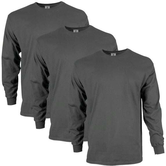 Gildan Mens Ultra Cotton Long Sleeve T-Shirt
, L, Charcoal (Pack of 3) 3 Charcoal
