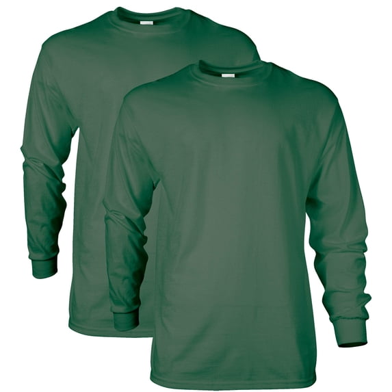 Gildan Mens Ultra Cotton Long Sleeve T-Shirt
, L, Military Green (Pack of 2) 2 Military Green