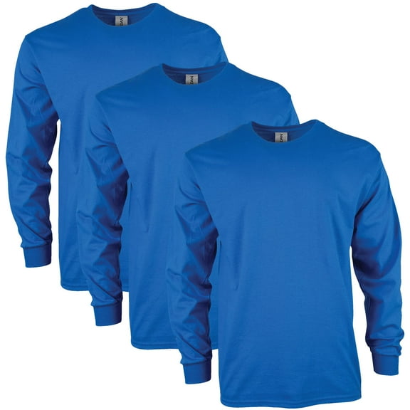 Gildan Mens Ultra Cotton Long Sleeve T-Shirt
, L, Royal (Pack of 3) 3 Royal