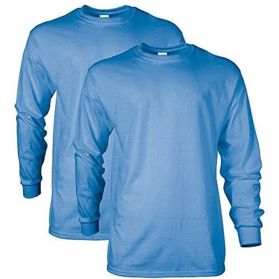 Gildan Mens Ultra Cotton Long Sleeve T-Shirt

 (Pack of 2) 2 Carolina Blue