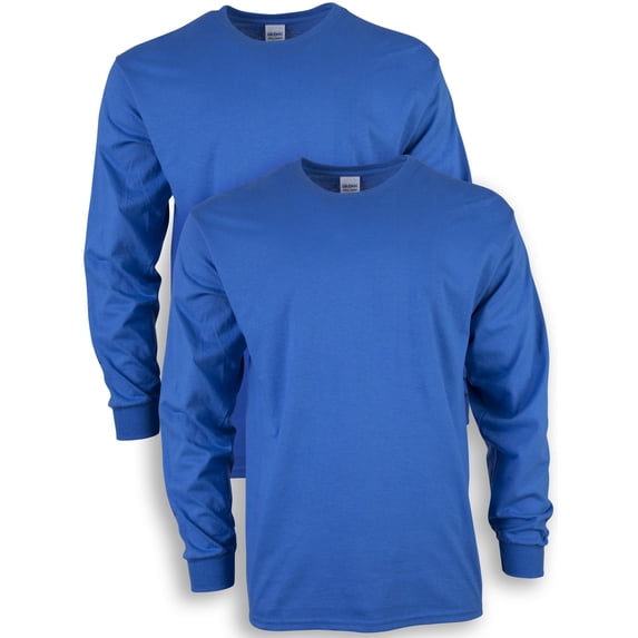 Gildan Mens Ultra Cotton Long Sleeve T-Shirt
(Pack of 2) 2 Royal