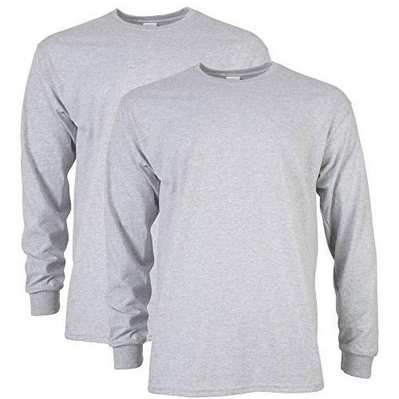 Gildan Mens Ultra Cotton Long Sleeve T-Shirt
, S, Ash (Pack of 2) 2 Ash