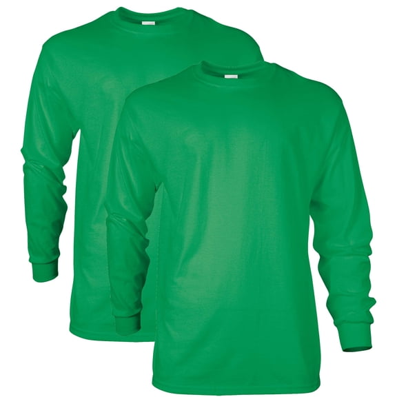 Gildan Mens Ultra Cotton Long Sleeve T-Shirt

, S, Irish Green (Pack of 2) 2 Irish Green