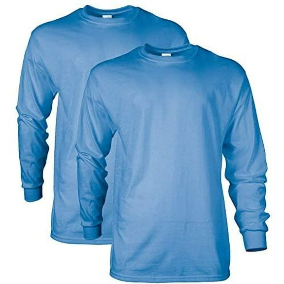 Gildan Mens Ultra Cotton Long Sleeve T-Shirt, Style G2400, Multipack 2 Carolina Blue 2-pack XX-Large