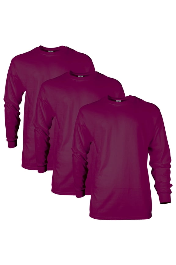 Mens Ultra Cotton Long Sleeve T-Shirt
, XL, Maroon (Pack of 3) 3 Maroon