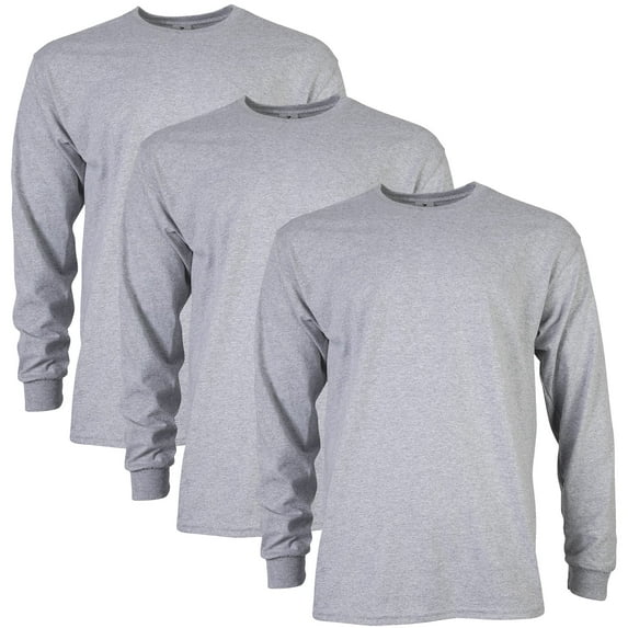 Gildan Mens Ultra Cotton Long Sleeve T-Shirt
, XL, Sport Grey (Pack of 3) 3 Sport Grey