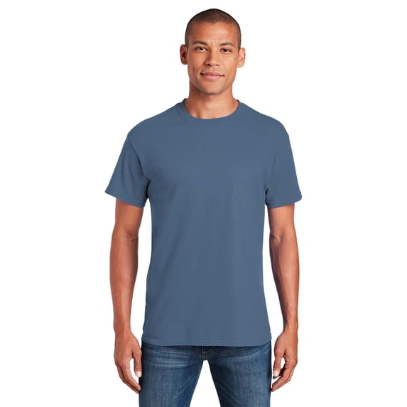 Gildan Mens Ultra Cotton Short Sleeve T-Shirt, 100% Cotton Solid Classic T-Shirt Heather Indigo XL