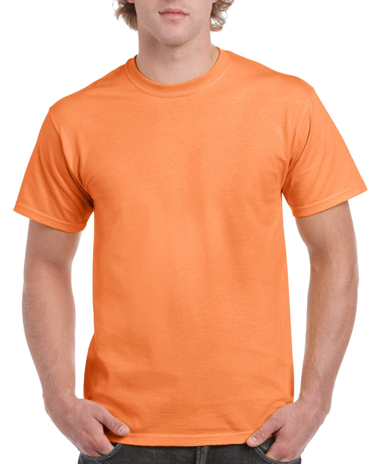 Gildan Maglietta Ultra Cotton 100% Cotone Uomo, Medium, Colore Texas Orange