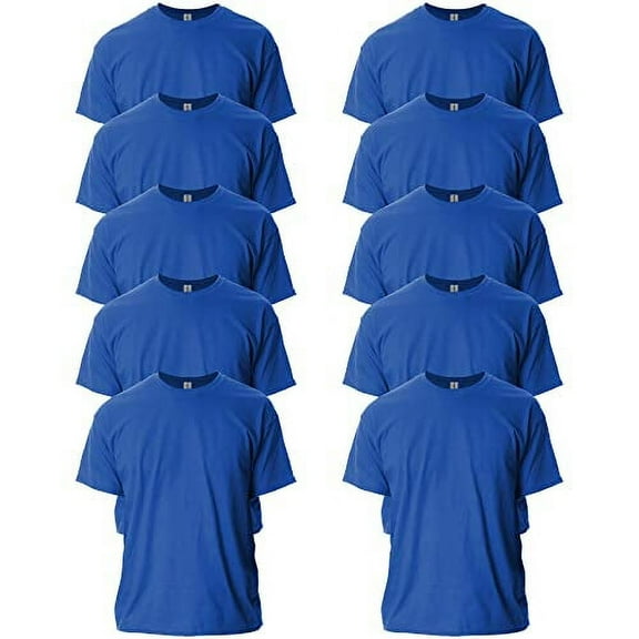 Gildan Mens Ultra Cotton T-Shirt, L, Royal (Pack of 10) 10 Royal