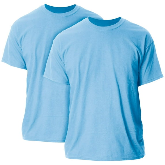 Gildan Mens Ultra Cotton T-Shirt, M, Light Blue (Pack of 2) 2 Light Blue