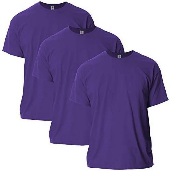 Gildan Mens Ultra Cotton T-Shirt, M, Purple (Pack of 3) 3 Purple