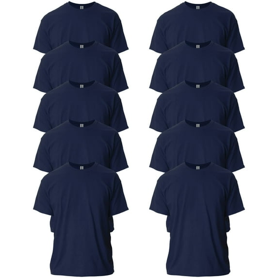 Gildan Mens Ultra Cotton T-Shirt, S, Navy (Pack of 10) 10 Navy