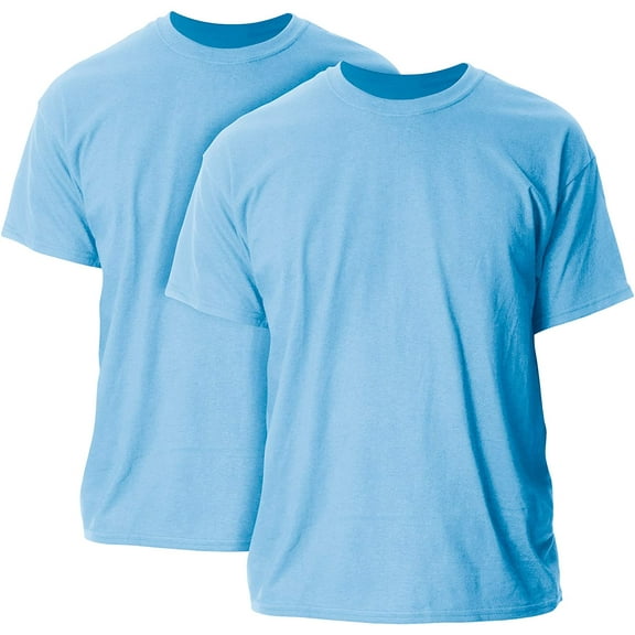 Gildan Mens Ultra Cotton T-Shirt, Style G2000, Multipack 2 Light Blue 2-pack Medium