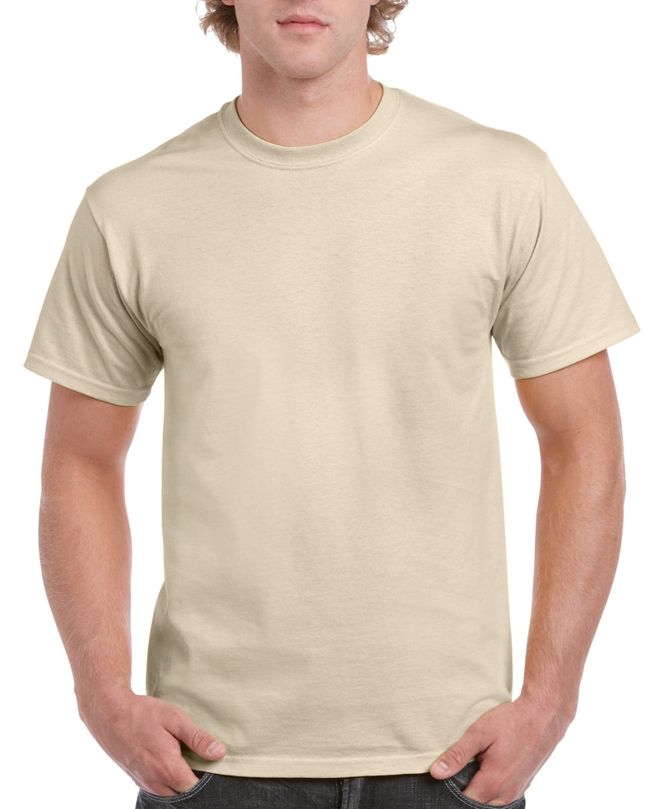 Gildan Mens Ultra Cotton T-Shirt, XL, Sand
