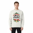 thumbnail image 1 of Gildan Merry Christmas Sweatshirt, Men's White Graphic Print Crewneck Fleece Christmas Top, S, 1 of 4