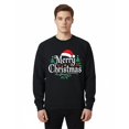 thumbnail image 1 of Gildan Merry Christmas with Santa Hat Design Sweatshirt, Men's Black Crewneck Christmas Sweater, L, 1 of 5