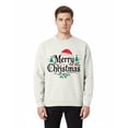 thumbnail image 1 of Gildan Merry Christmas with Santa Hat Design Sweatshirt, Men's White Crewneck Christmas Sweater, XL, 1 of 5