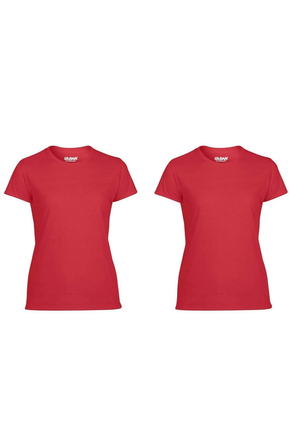 Missy Fit Womens XS Adult Performance Short Sleeve T-Shirt, Red (2 Pack)
