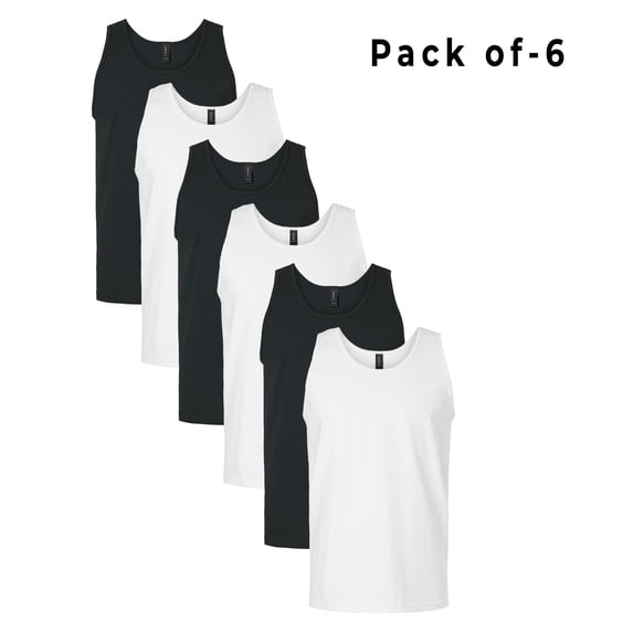 CROWN CRAZE - Mix Color Tank Top for Men | 6 Oz 100% Cotton Comfortable Sleeveless Tank | 6 Pack S - Size