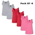 thumbnail image 1 of CROWN CRAZE - Mix Color Tank Top for Women | 4.5 Oz 100% Ring-Spun Cotton Comfortable Sleeveless Tank | 6 Pack L - Size, 1 of 6