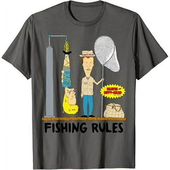 Gildan Mtv - Beavis And Butthead Fishing Rules Hot Trending T-Shirt Unisex S To 5Xl