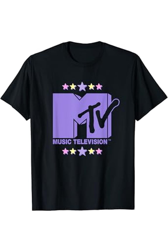 Mtv Distressed Vintage Birthday Gifts Pastel Stars Purple Groovy Logo Hot Trending T-Shirt Unisex S To 5Xl