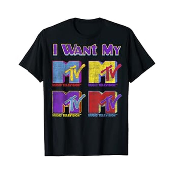 Gildan Mtv I Want My Mtv Music Television Logo Stack Hot Trending T-Shirt Unisex S To 5Xl