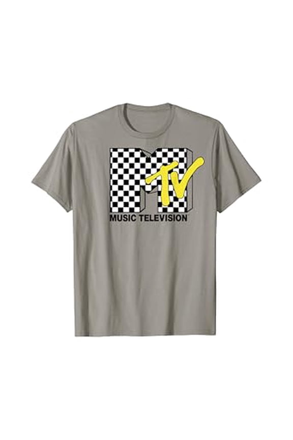 Mtv Logo Checkered And Yellow Graphic Hot Trending T-Shirt Unisex S To 5Xl