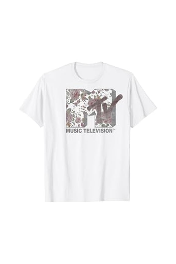 Mtv Logo Faded Floral Style Graphic Hot Trending T-Shirt Unisex S To 5Xl