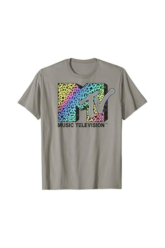 Mtv Rainbow Grade Cheetah Print Logo Fill Graphic Hot Trending T-Shirt Unisex S To 5Xl