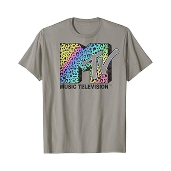 Gildan Mtv Rainbow Grade Cheetah Print Logo Fill Graphic Hot Trending T-Shirt Unisex S To 5Xl