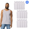 thumbnail image 1 of Gildan Muscle Tank Top for Men Cotton Bodybuilding Shirts, 12 Pack White Workout Sleeveless, Size S, 1 of 5