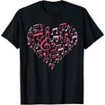 thumbnail image 1 of Gildan Music Teacher Happy Valentine'S Day Heart Shape Musical Note T-Shirt Gift For Men Women Unisex Tee, 1 of 3
