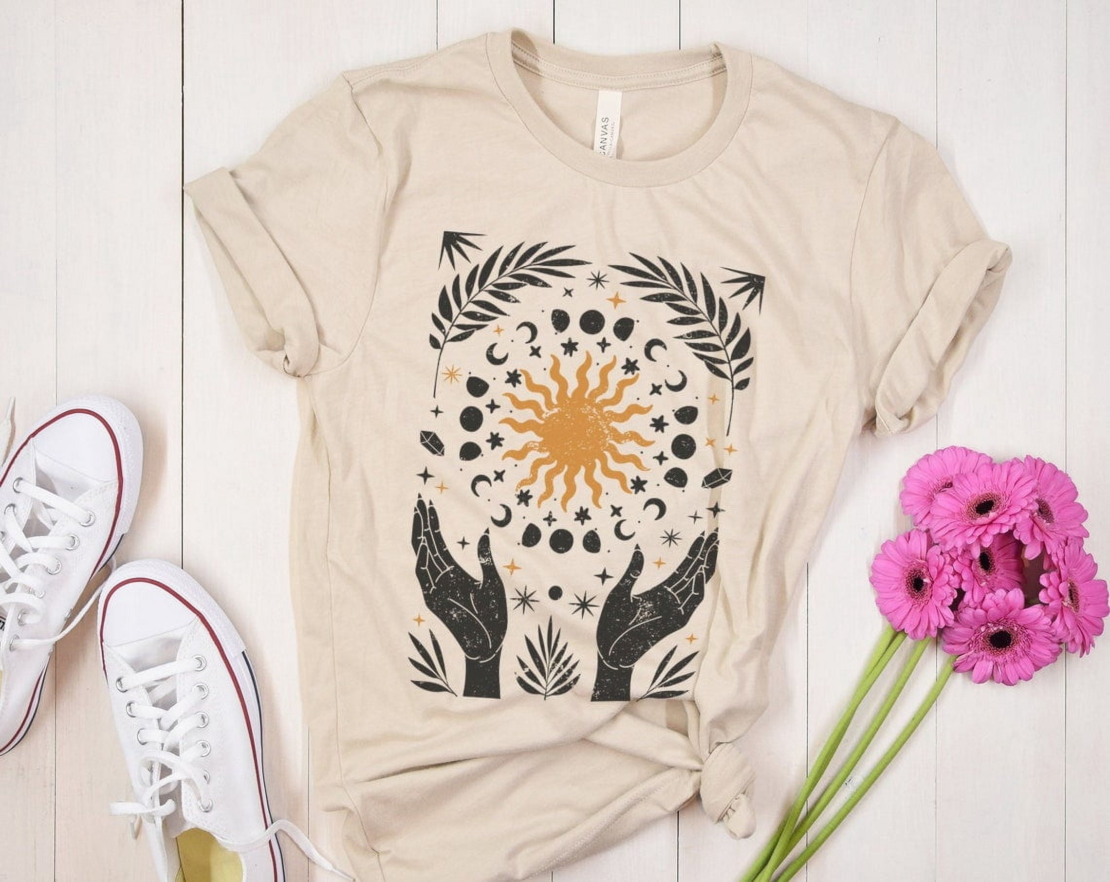 Gildan Mystical Art Nouveau Floral Shirt With Wildflower Boho Vibe ...