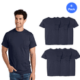 thumbnail image 1 of Gildan Navy Short Sleeves T-Shirt, Crewneck Havey Cotton with Single Pocket Tee for Men, 6 Pack, Size S, 1 of 5