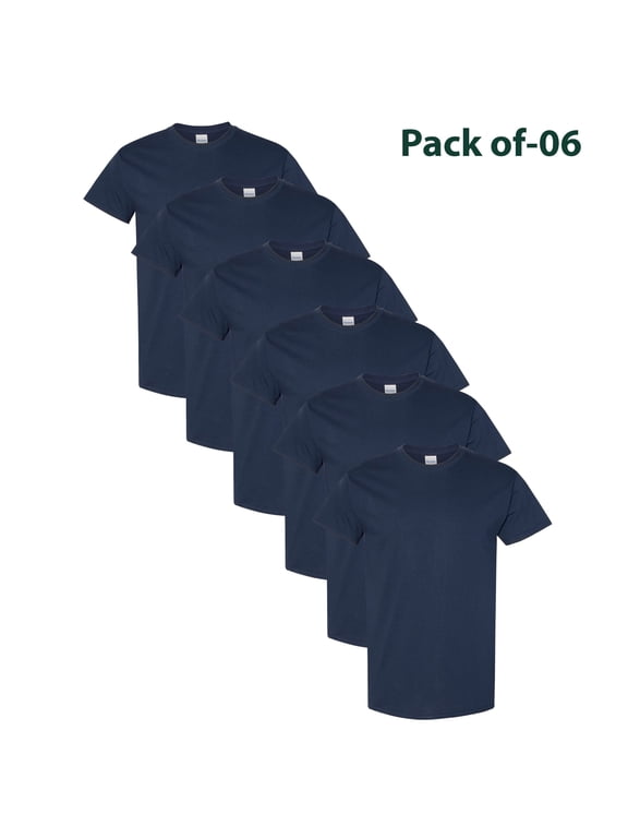 – Navy T Shirt Pack 6 Short Sleeve Women 100% Heavy Cotton Crew Neck Tee| Size: Large