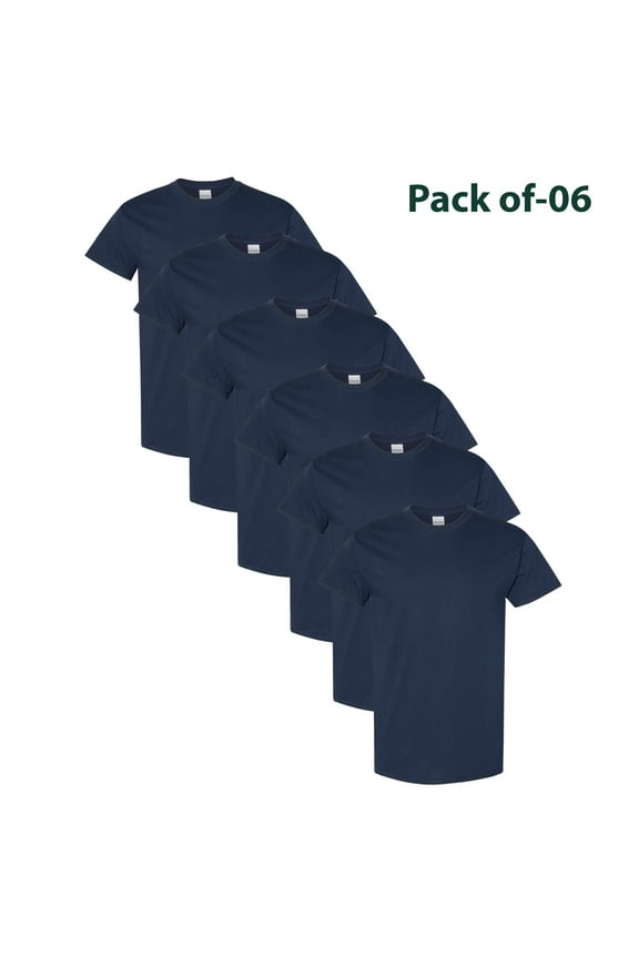 – Navy T Shirt Pack 6 Short Sleeve Women 100% Heavy Cotton Crew Neck Tee| Size: Medium