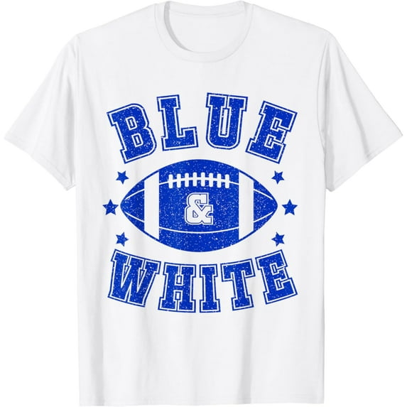 Gildan On Gameday Football We Wear Blue And White School Spirit T-Shirt Gift for Men Women Unisex Tee