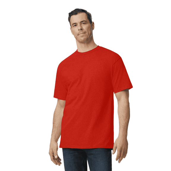 Gildan Oversize Men’s T Shirt | Red Crew Neck Tee with Short Sleeve, 100% Heavy Cotton Pack of 1 Multi Colors - 5.3 oz |No Boundaries Sizes 3XL