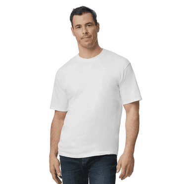 Gildan Oversize Men’s T Shirt | White Crew Neck Tee with Short Sleeve, 100% Heavy Cotton Pack of 1 Multi Colors - 5.3 oz |No Boundaries Sizes 2XL