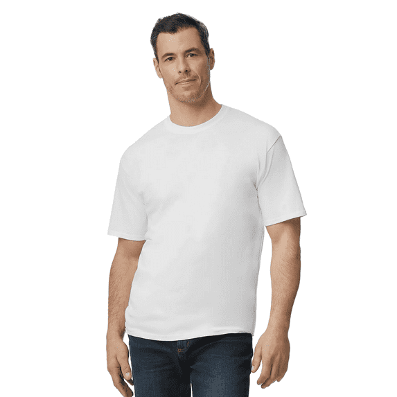 Gildan Oversize Men’s T Shirt | White Crew Neck Tee with Short Sleeve, 100% Heavy Cotton Pack of 1 Multi Colors - 5.3 oz |No Boundaries Sizes 4XL
