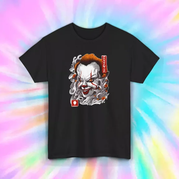Gildan Pennywise Japanese Art Tee Horror Clown Shirt Scary Movie Gift Unisex Tee