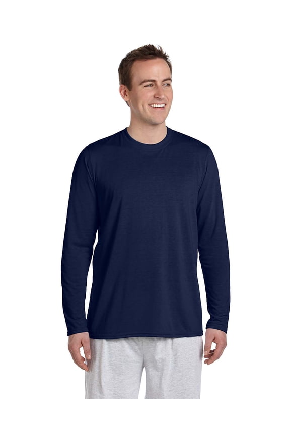 Performance Adult Long Sleeve Tee , G424 , Navy , Large