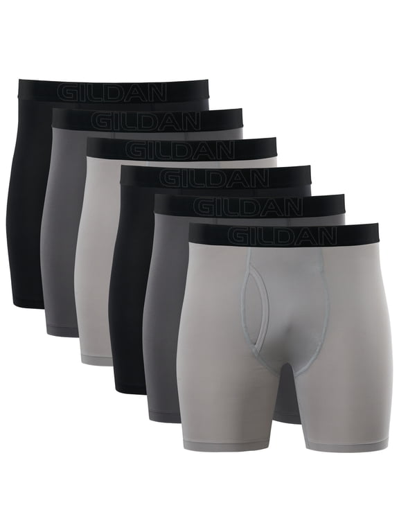 Performance Adult Men's EZ Breeze Boxer Briefs, 6-Pack, Sizes S-2XL, 6" Inseam