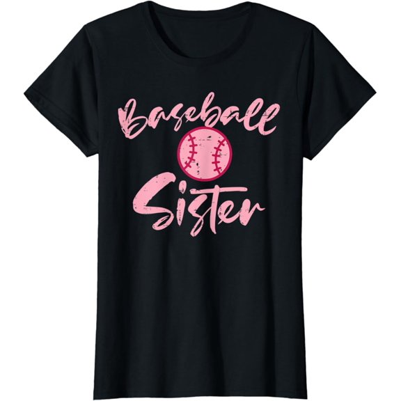 Gildan Pink Baseball Sister Cute Family Sis Girls T-Shirt Gift for Men Women Unisex Tee